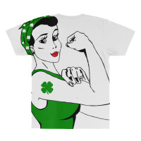 Irish Rosie The Riveter Funny Cute St Patricks Day All Over Men's T-shirt | Artistshot