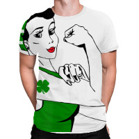 Irish Rosie The Riveter Funny Cute St Patricks Day All Over Men's T-shirt | Artistshot