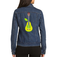 Guitar T  Shirt Pear Guitar Music Instrument Illustration T  Shirt Ladies Denim Jacket | Artistshot