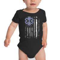 Thin White Line Ems Emt Paramedic American Flag Gift Tank Top Baby Bodysuit | Artistshot