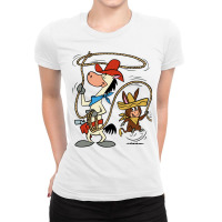 Quick Draw Mcgraw & Baba Looey Ropin' Ladies Fitted T-shirt | Artistshot