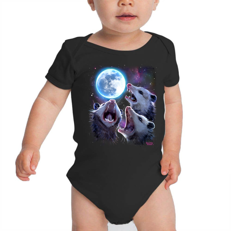 Three Opossums Howling At The Moon Funny Possum Baby Bodysuit by donellajeremykoa | Artistshot