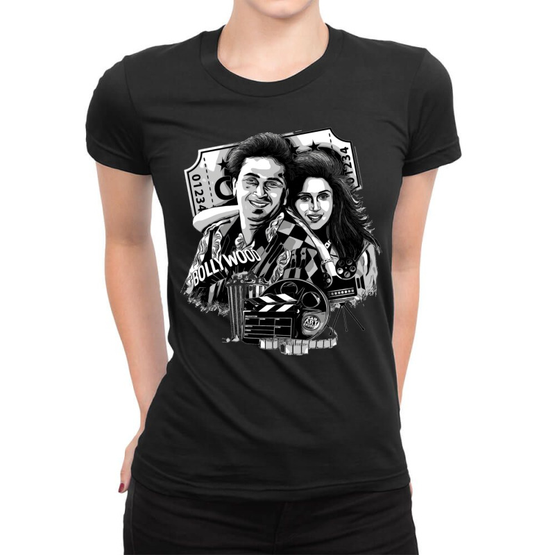 Rishi Kapoor And Madhuri Dixit 1 Ladies Fitted T-Shirt by rafikgafforp | Artistshot