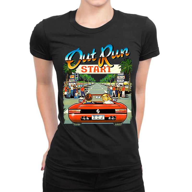 Arcade Out Run Video Game T Shirt Ladies Fitted T-Shirt by katolmcraew | Artistshot