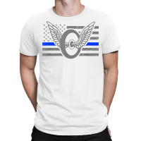 Motor Officer   Thin Blue Line Flag   Motorcycle C T-shirt | Artistshot