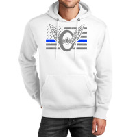 Motor Officer   Thin Blue Line Flag   Motorcycle C Unisex Hoodie | Artistshot