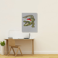 Christmas Alligator Portrait Canvas Print | Artistshot