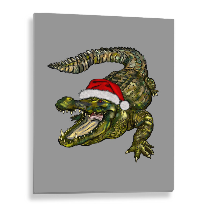 Christmas Alligator Metal Print Vertical | Artistshot