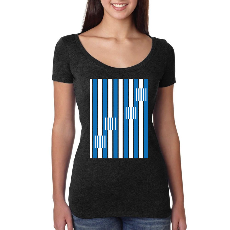 Vertical  Blue And White Striped Women's Triblend Scoop T-shirt by JONNELLENORTONN | Artistshot