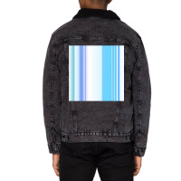 Vertical Blue And White Striped  1 Unisex Sherpa-lined Denim Jacket | Artistshot