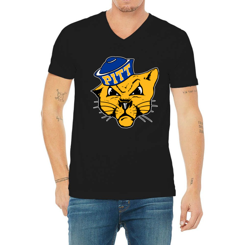 Vintage Pittsburg Panther Mascot Wearing A Cap V-neck Tee | Artistshot