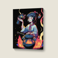 Woman Cooking Portrait Canvas Print | Artistshot