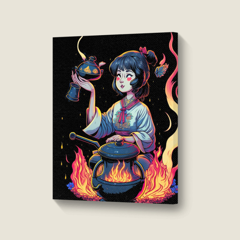 Woman Cooking Portrait Canvas Print | Artistshot