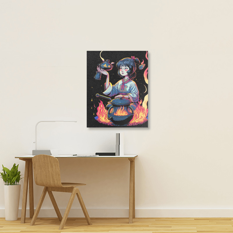 Woman Cooking Portrait Canvas Print | Artistshot