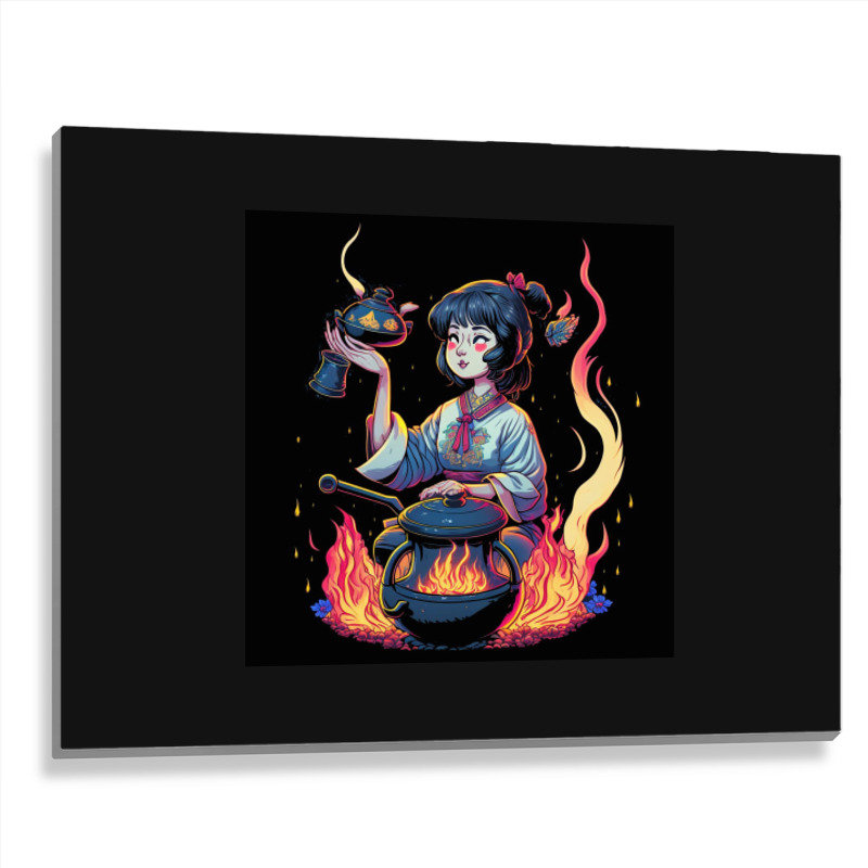 Woman Cooking Metal Print Horizontal | Artistshot