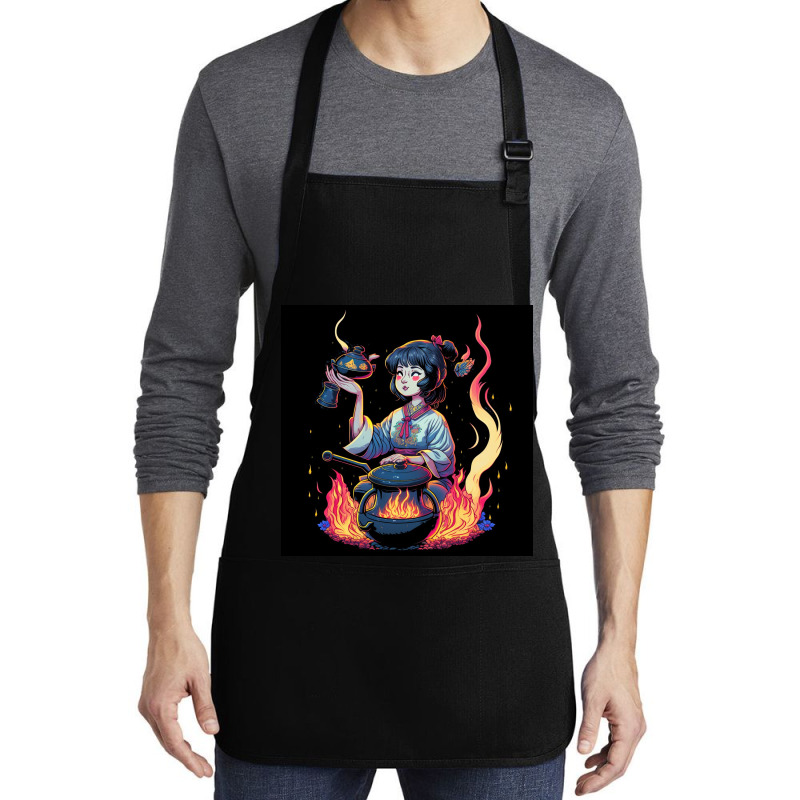 Woman Cooking Medium-length Apron | Artistshot