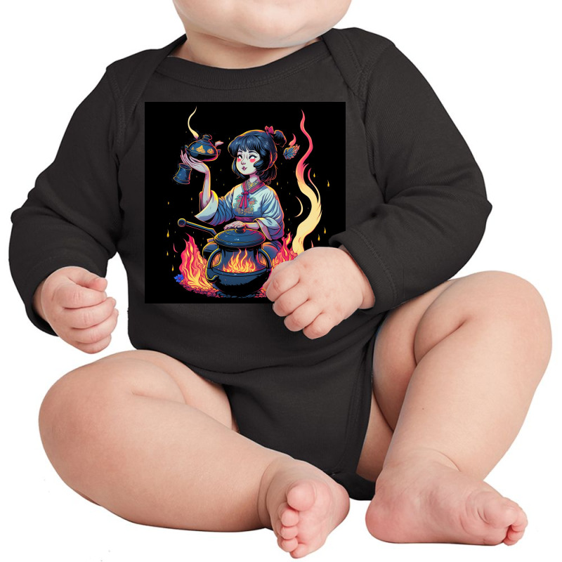 Woman Cooking Long Sleeve Baby Bodysuit | Artistshot