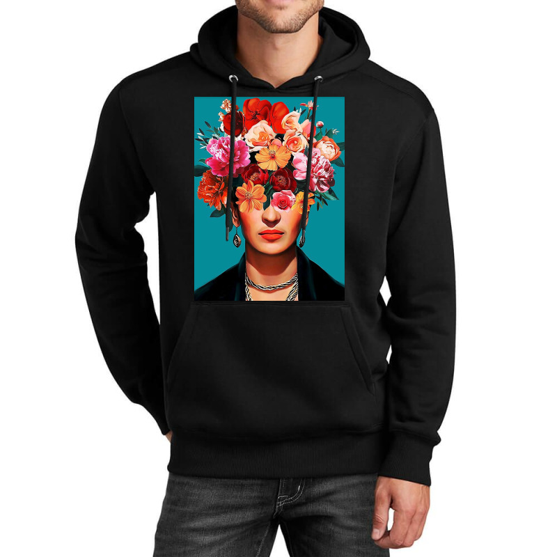 Frida Kahlo Full Flower Face Unisex Hoodie by GiaMuller | Artistshot