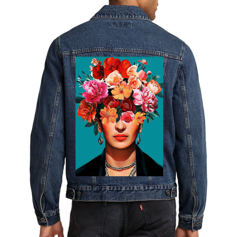 Frida Kahlo Full Flower Face Men Denim Jacket by GiaMuller | Artistshot