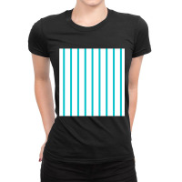 Vertical Blue And White Striped Chiffon Top Ladies Fitted T-shirt | Artistshot