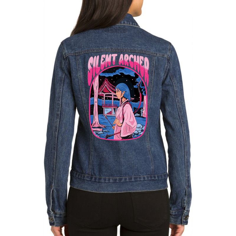 Silent Archer Ladies Denim Jacket by nenek | Artistshot