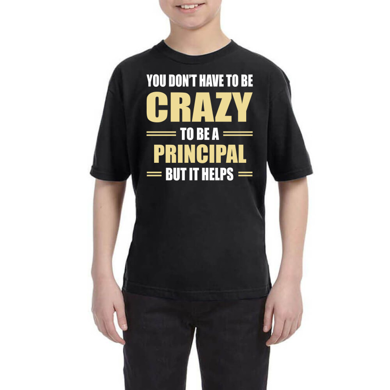 You Don't Have To Be Crazy To Be A Principal Youth Tee by ifa art | Artistshot