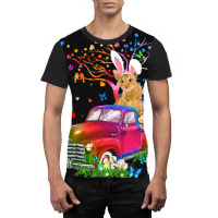 Oriental Cat Bunny Truck Hunting Eggs Tree Easter  Graphic T-shirt | Artistshot