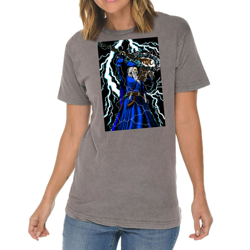 Merlin   Traditional High Fantasy Wizard (blue) Vintage T-shirt | Artistshot