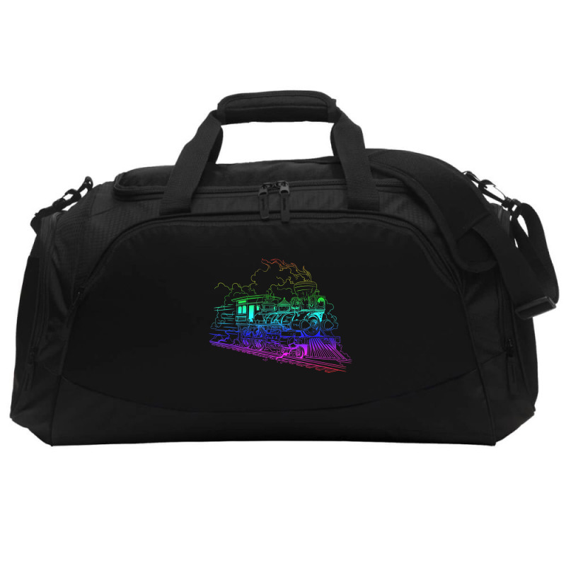 Railroad Model Train Steam Train Glow Model Railro Active Duffel | Artistshot