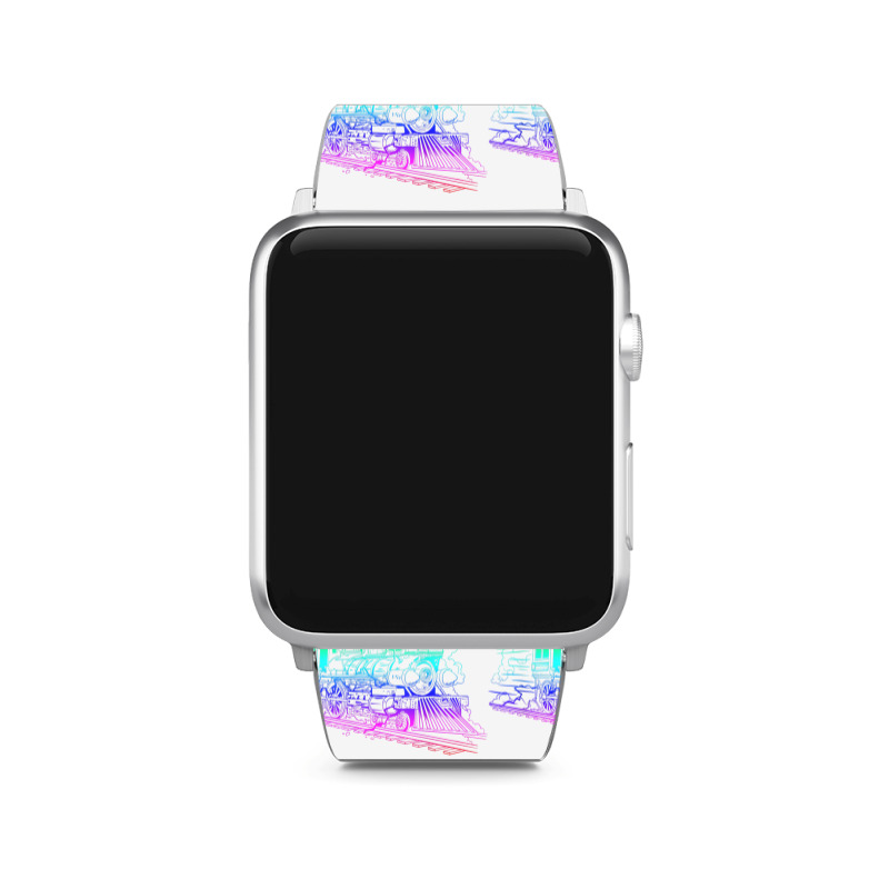 Railroad Model Train Steam Train Glow Model Railro Apple Watch Band | Artistshot