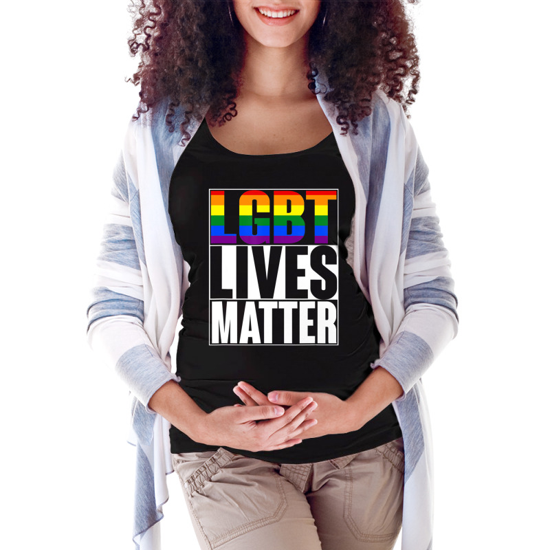 Lgbtq Lives Matter Lesbian Gay Trans Bisexual Flag Maternity Scoop Neck T-shirt by beulahgriffithgdv | Artistshot