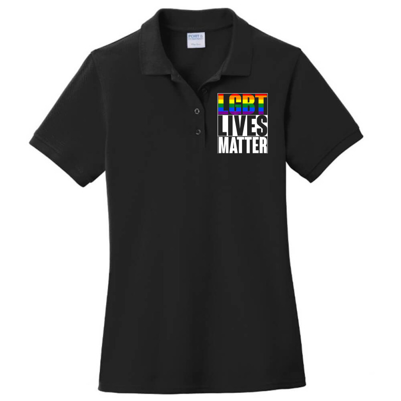 Lgbtq Lives Matter Lesbian Gay Trans Bisexual Flag Ladies Polo Shirt by beulahgriffithgdv | Artistshot