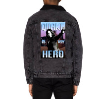 Quake Is My Hero Poster Unisex Sherpa-lined Denim Jacket | Artistshot