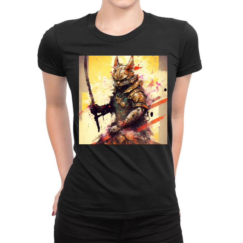 Cat Soldier Ladies Fitted T-Shirt by TheDol | Artistshot