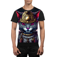 Samurai Cyborg Cat Graphic T-shirt | Artistshot