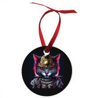 Samurai Cyborg Cat Ornament | Artistshot