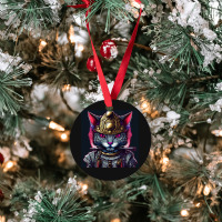 Samurai Cyborg Cat Ornament | Artistshot