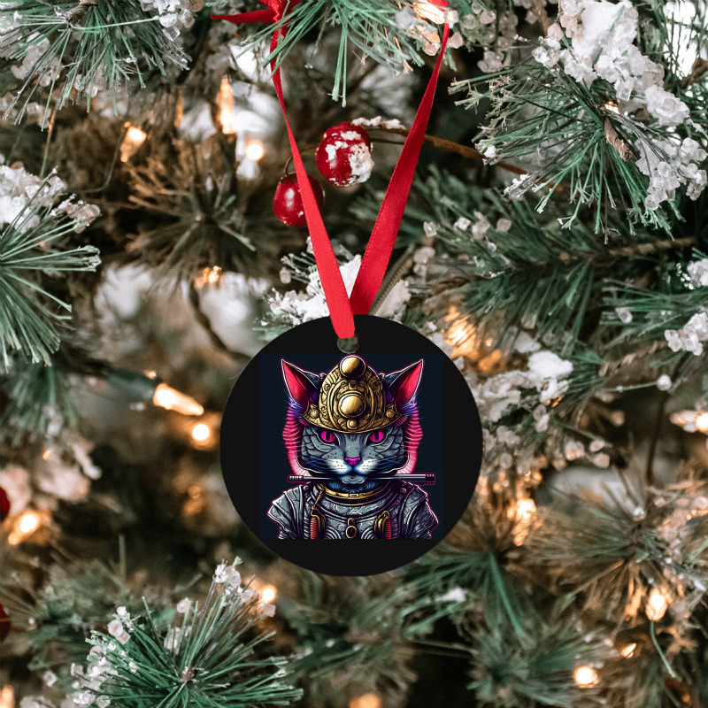 Samurai Cyborg Cat Ornament | Artistshot