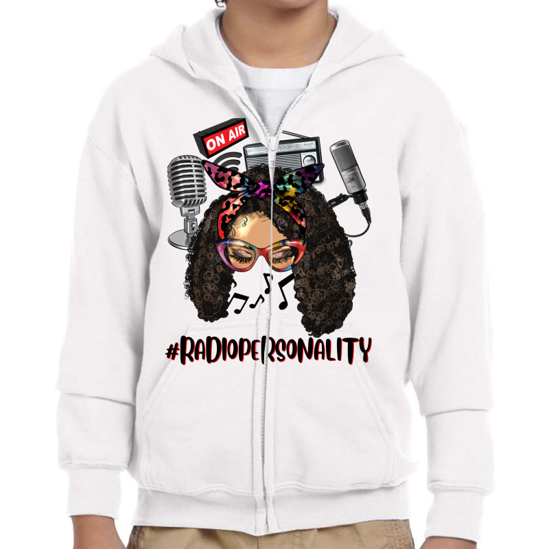 Afro Messy Bun Light Skin Natural Hair Racioperson Youth Zipper Hoodie | Artistshot