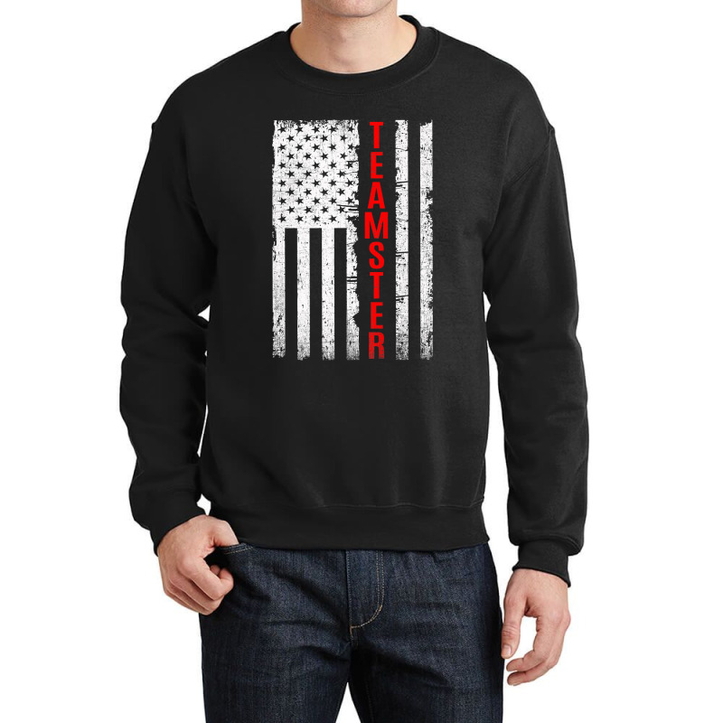 Teamster Proud American Flag Distressed Premium Crewneck Sweatshirt by home12 | Artistshot