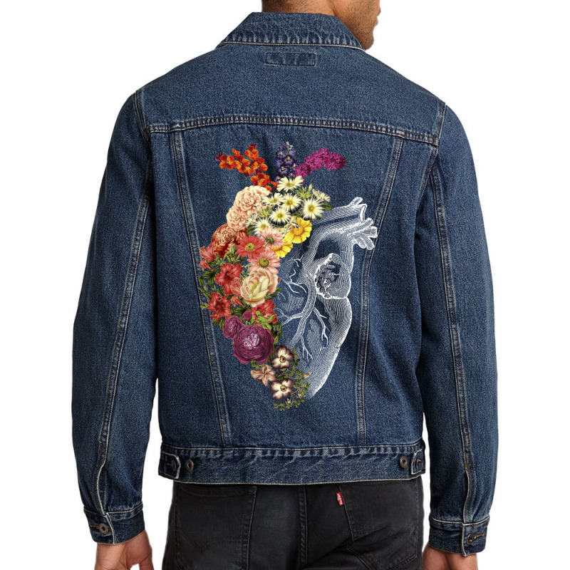 Flower Heart Spring Men Denim Jacket | Artistshot