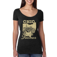 Ohio Farmer Tractor Lover State Map Farming Local  Women's Triblend Scoop T-shirt | Artistshot