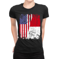 Indonesian Roots  Half American Flag  Usa Indonesi Ladies Fitted T-shirt | Artistshot