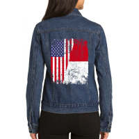 Indonesian Roots  Half American Flag  Usa Indonesi Ladies Denim Jacket | Artistshot