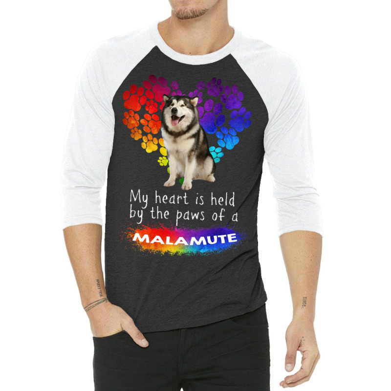 My Heart Is Held By The Paws Of A Alaskan Malamute 3/4 Sleeve Shirt | Artistshot