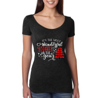 Christmas Trees It's The Most Wonderful Time Of Th Women's Triblend Scoop T-shirt | Artistshot