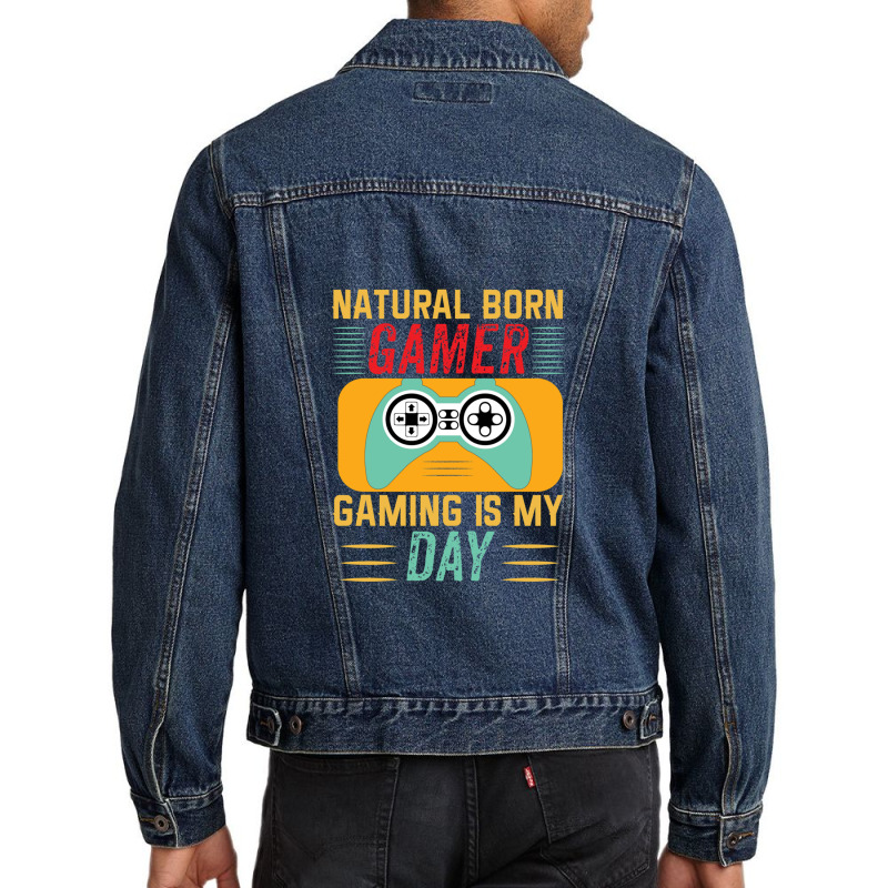 Natural Gamer Gaming Is My Day Men Denim Jacket | Artistshot