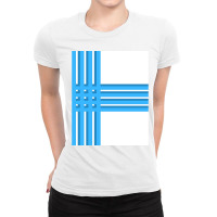 Vertical Blue And White Stripes Graphic Ladies Fitted T-shirt | Artistshot