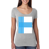 Vertical Blue And White Stripes Graphic Women's Triblend Scoop T-shirt | Artistshot