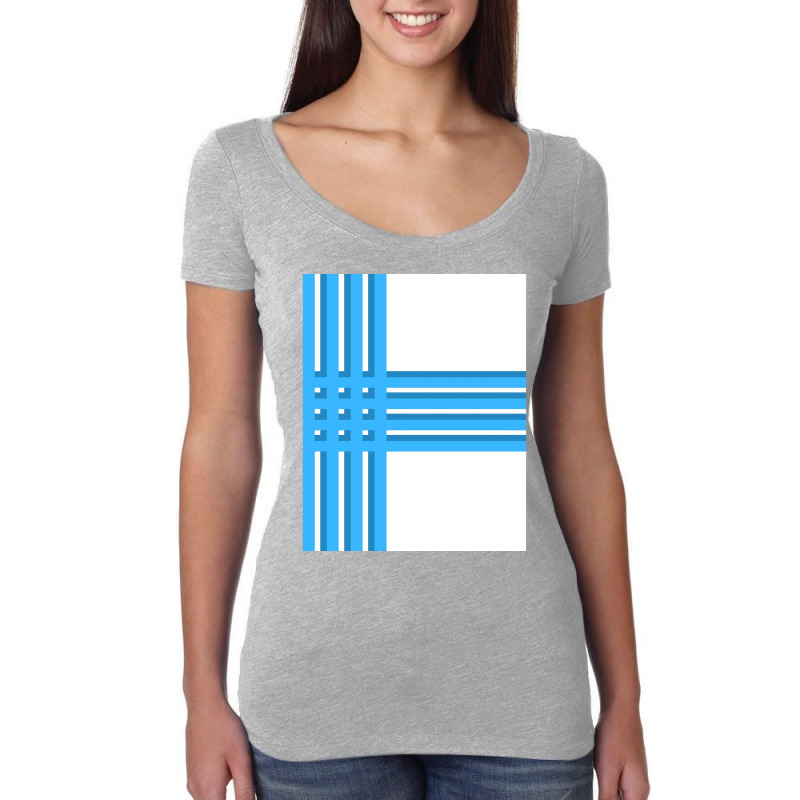 Vertical Blue And White Stripes Graphic Women's Triblend Scoop T-shirt by JONNELLENORTONN | Artistshot